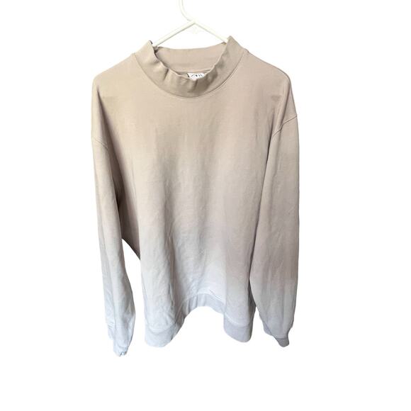 Zara Other - Zara Mens Pullover Long Sleeve Sweatshirt Mock Neck Size XXL Beige Gray